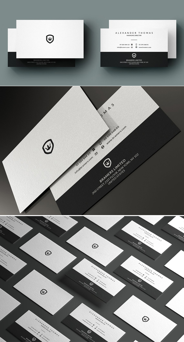Black And White Business Card Template