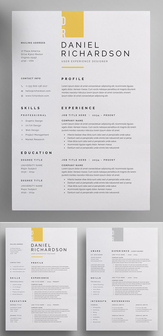 Modern and Professional Resume and Letterhead