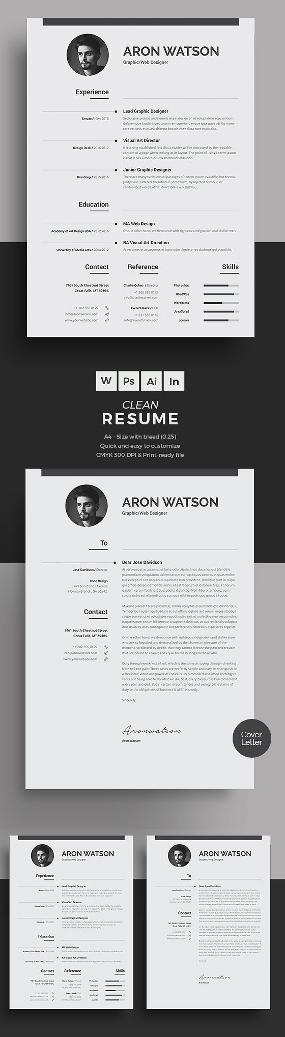 Professional & Clean Resume/CV Word Template