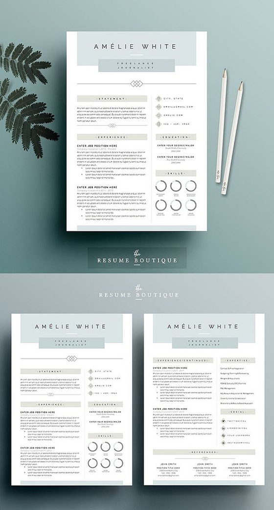 Resume Template 4 page pack 