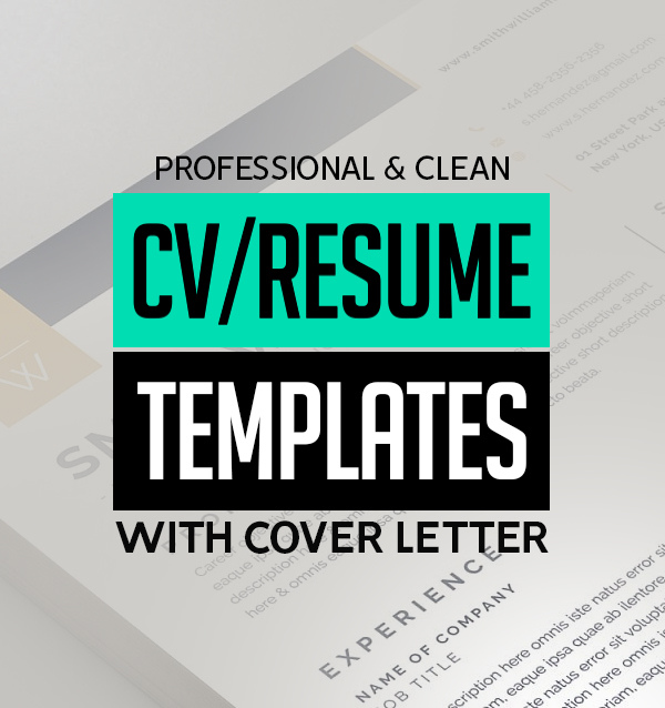 21 Clean CV / Resume Templates with Cover Letter