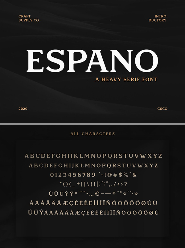 Espano - A Heavy Serif Font