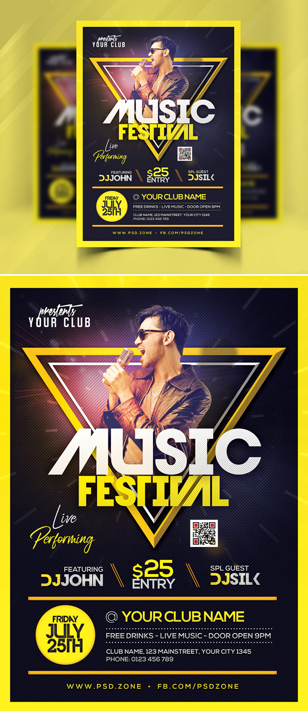 Free Music Festival Flyer Template Free Font