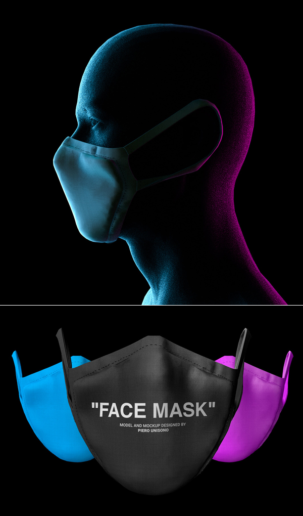 Free Face Mask Mockup PSD Free Font