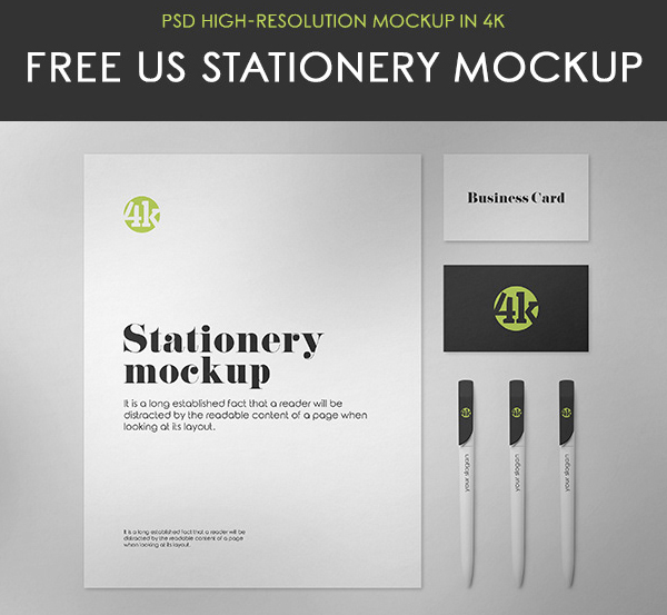 Free US Stationery Mockups Free Font