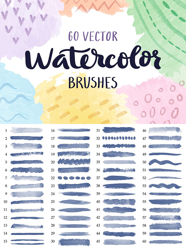 Vector Watercolor Brushes Collection