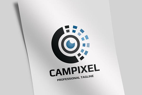 Camera Pixel C Letter Logo