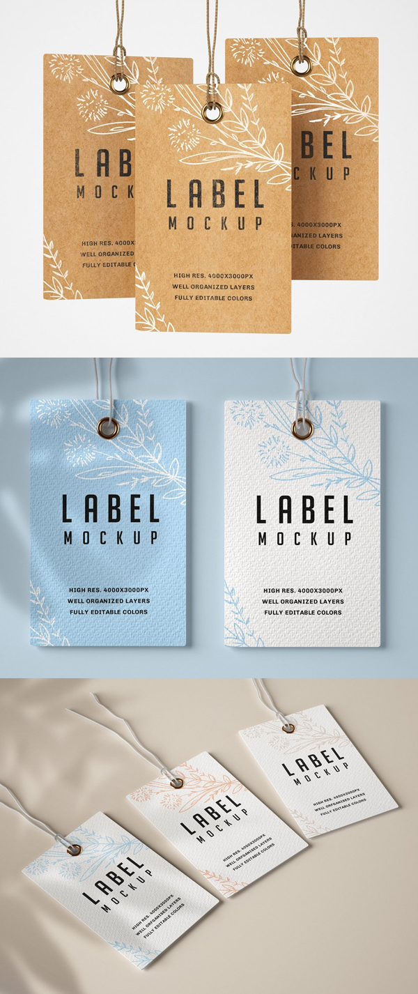 Paper & Kraft Label Mockup Set