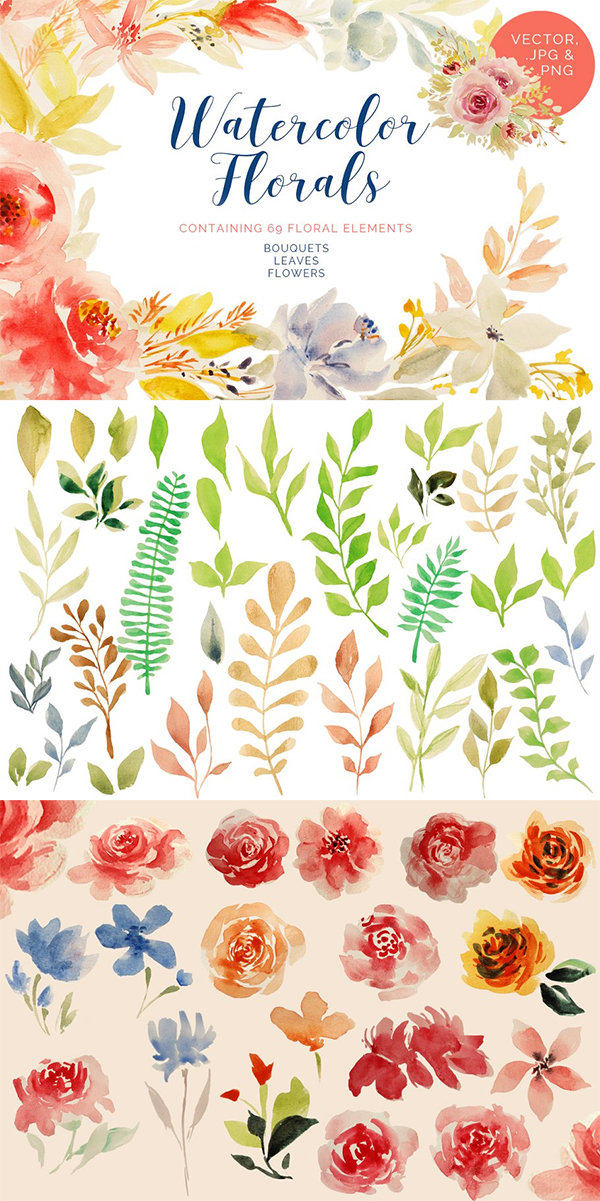 Watercolor Florals Bundle