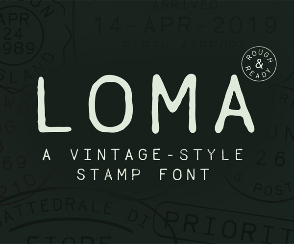 Loma Vintage Stamp Free Font