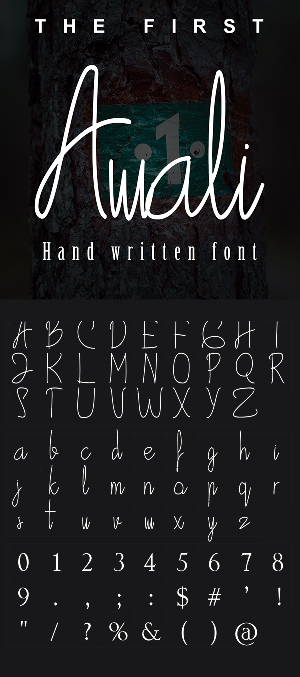 Awali Hand-Written Free Font Free Font