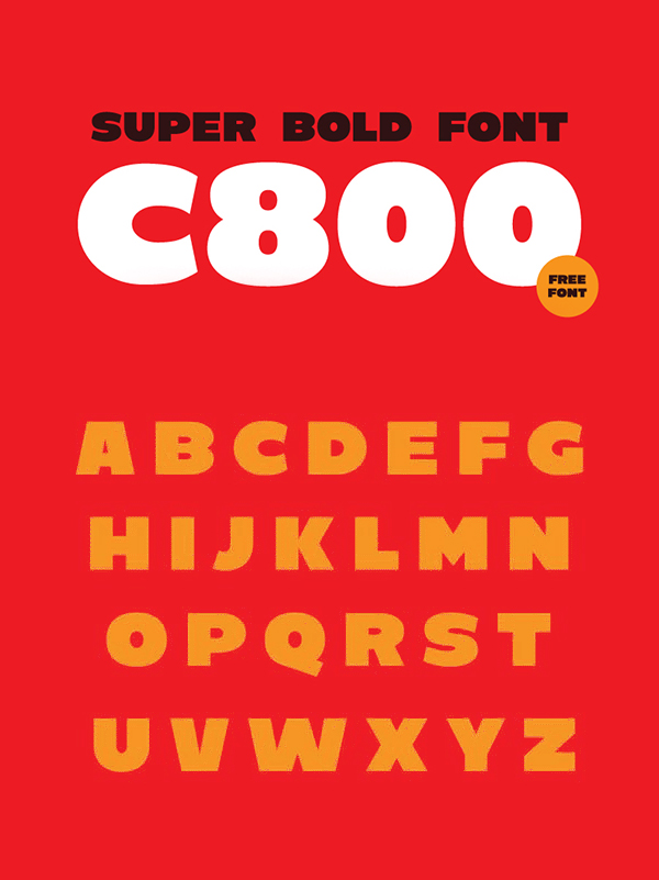 C800 Bold Free Font