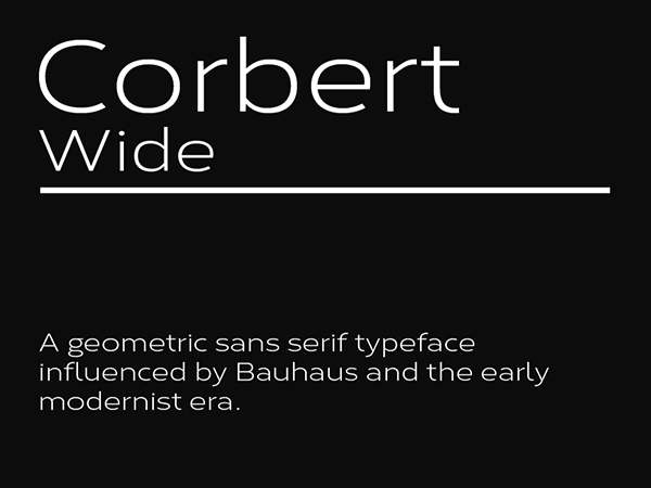 Corbert Wide Geometric Sans Serif Free Font