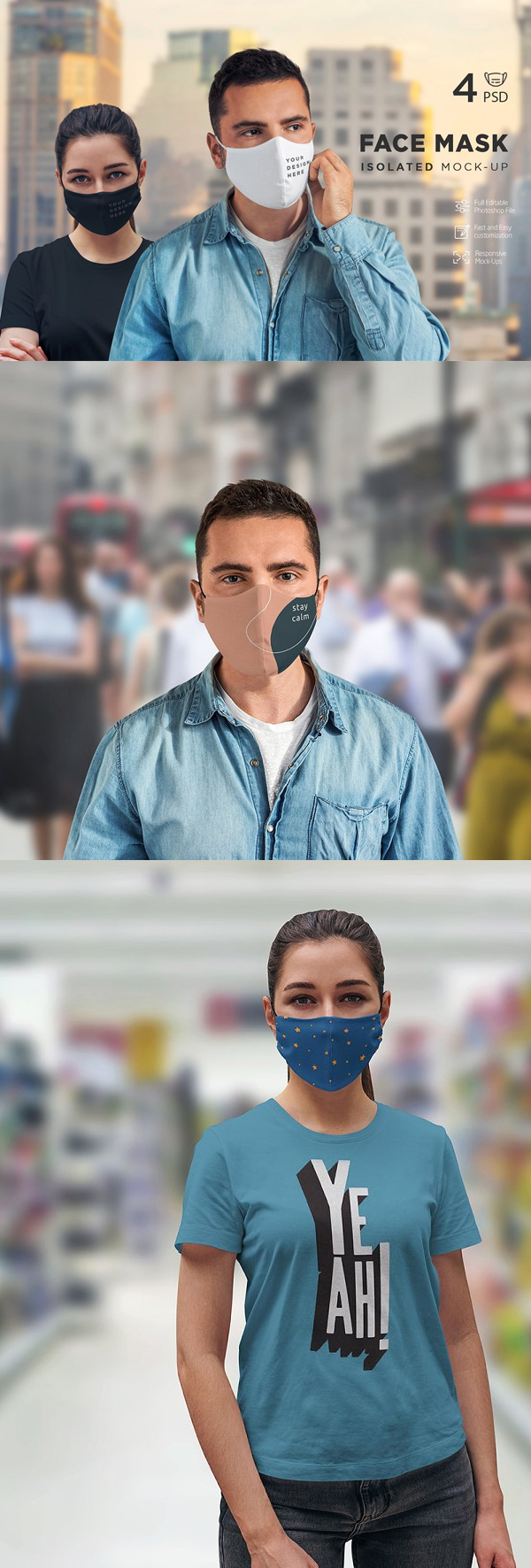 Face Mask Isolated Mock-Up