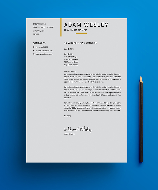 Free Simple Resume Template with Cover Letter