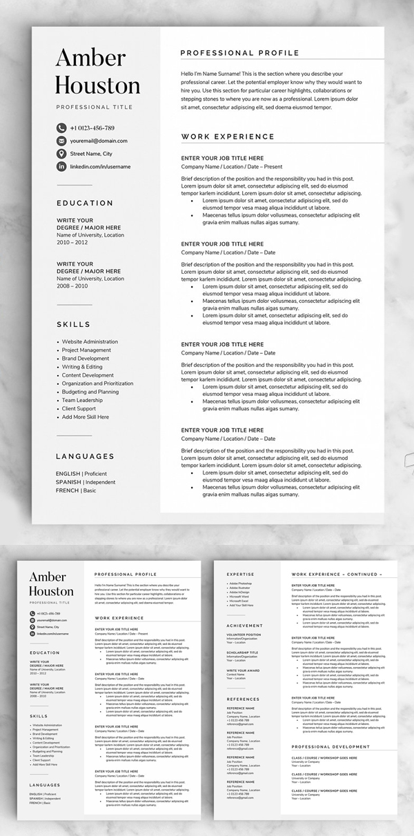 Resume / CV - The Amber