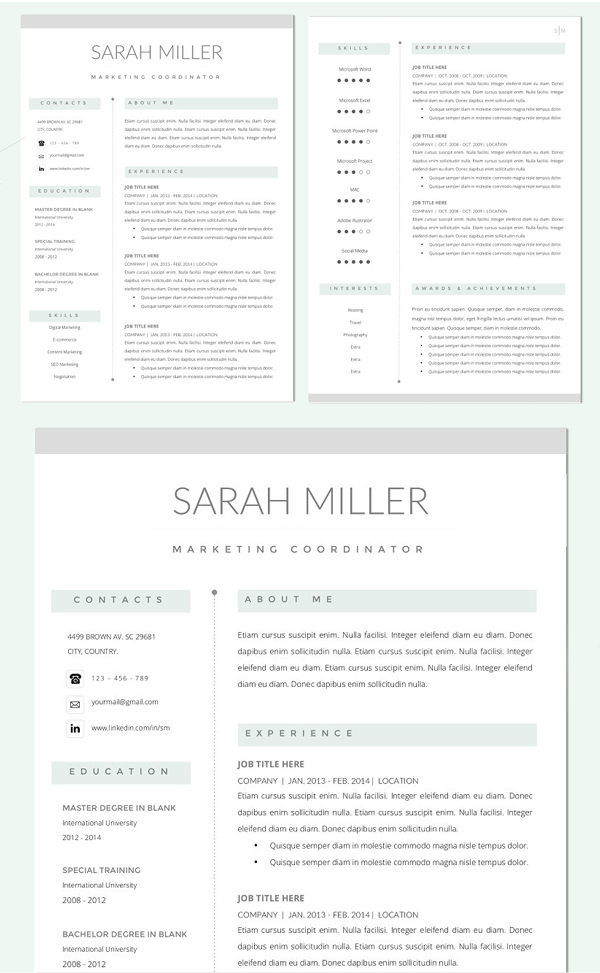 Clean Resume CV Template & Cover Letter