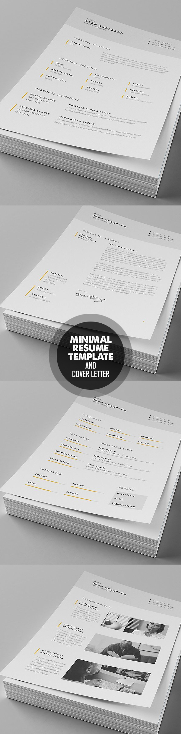 Minimal Resume   Cover Letter Template