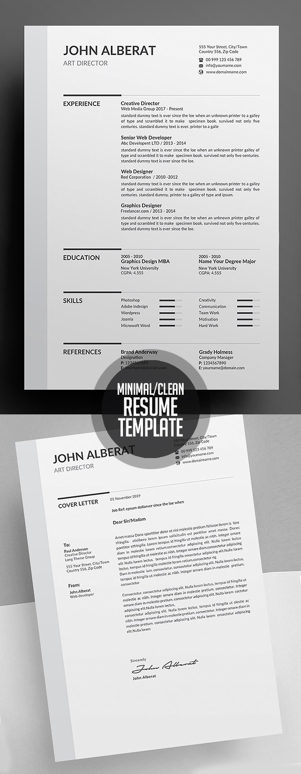 Clean Resume/CV Template Design