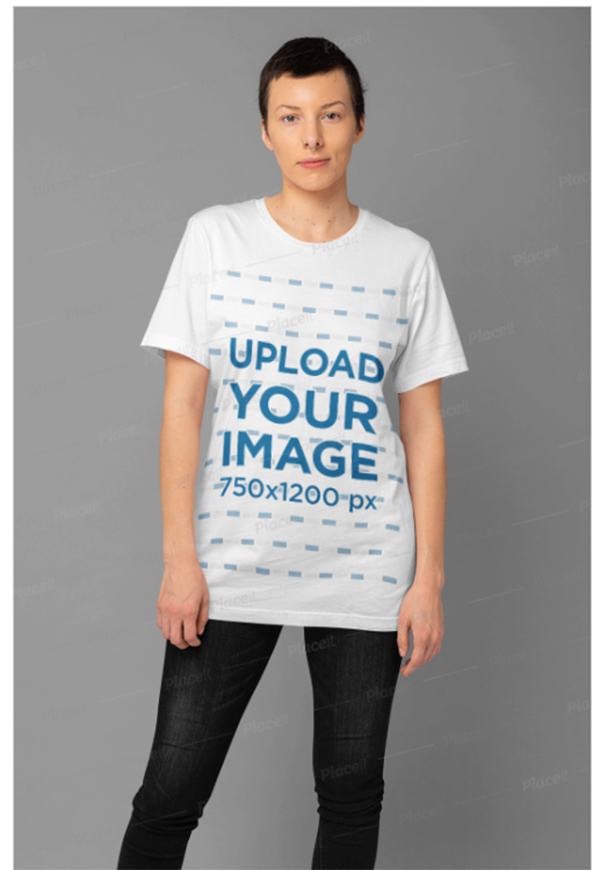 T-Shirt Mockup of a Woman Wearing a Slouchy Tee