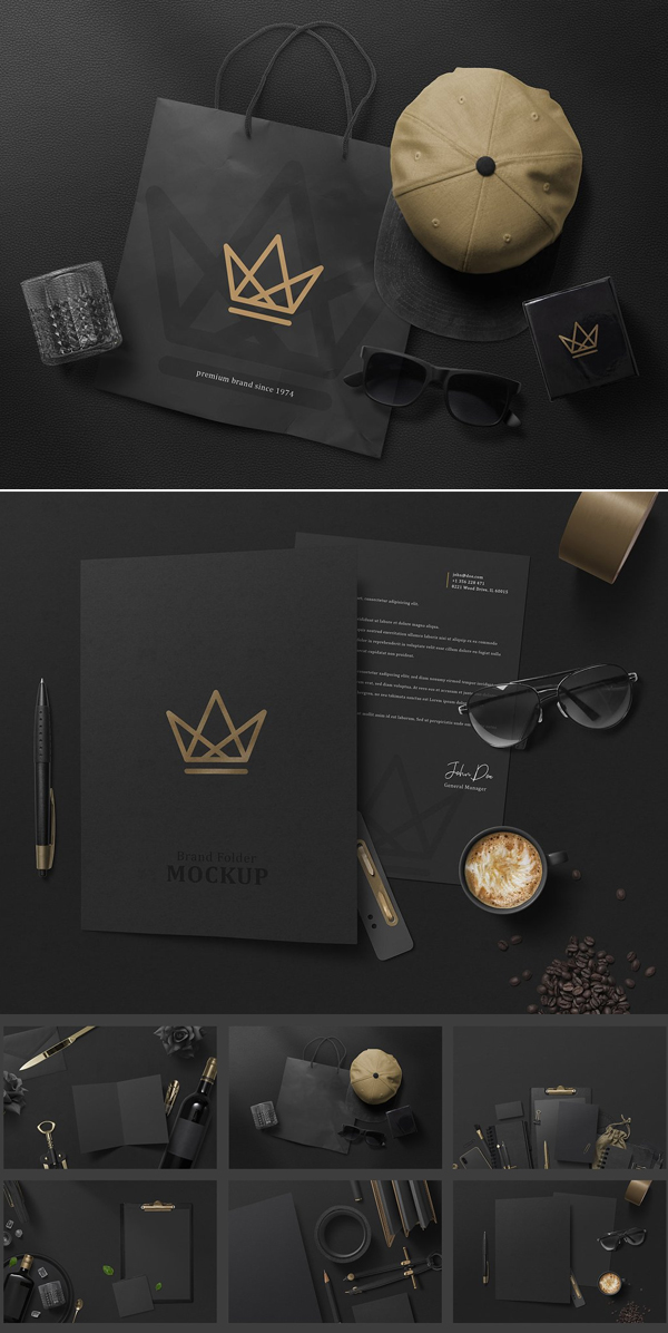 Elegant Black Branding Mockups