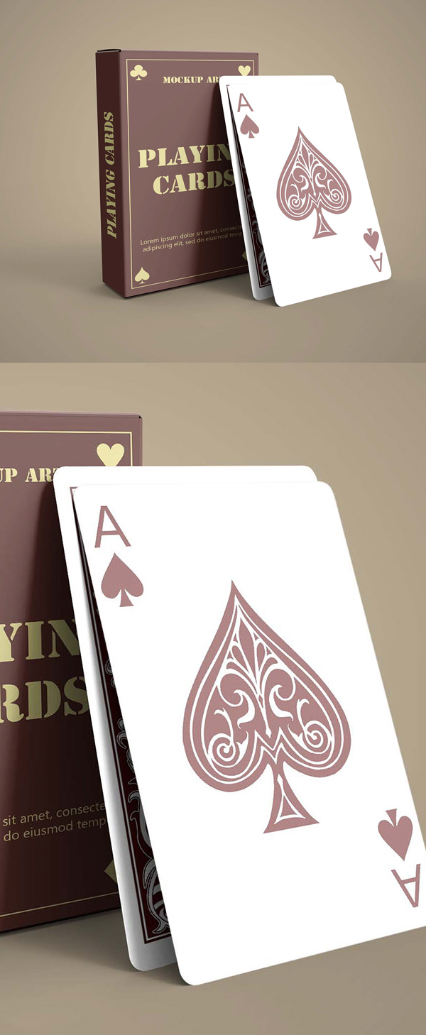 Free Playing Cards Mockup PSD