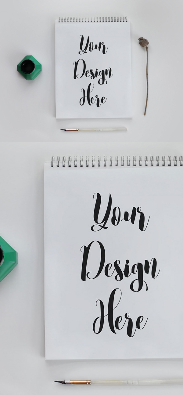 Free Calligraphy Notebook Mockup