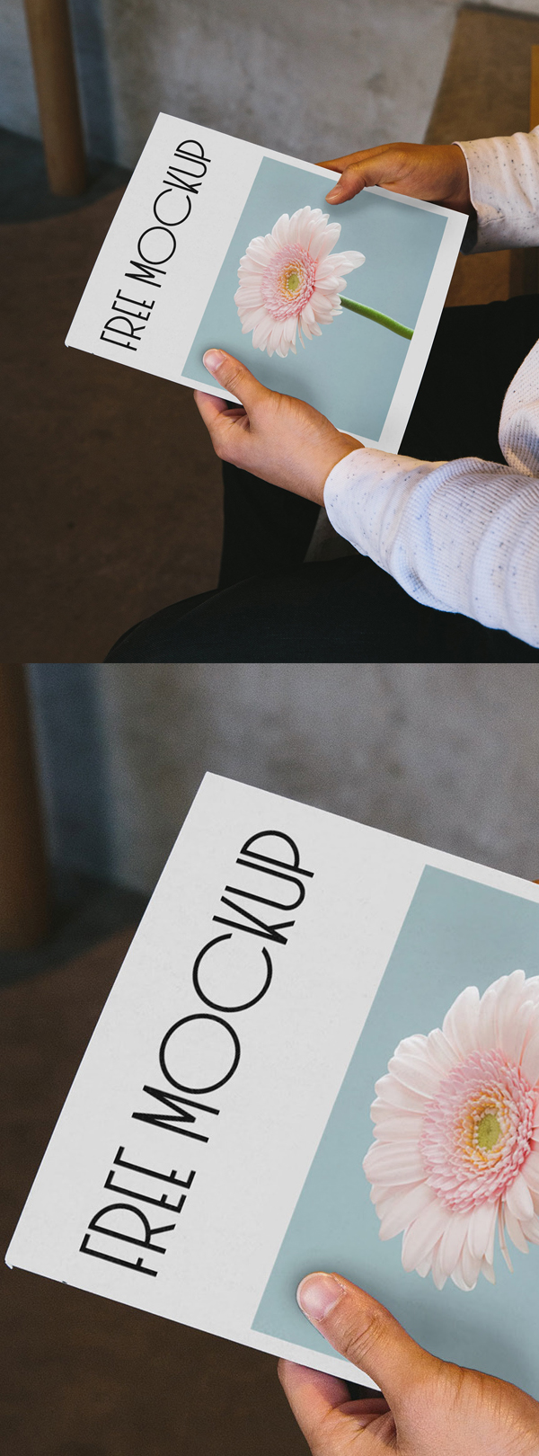 Free Magazine in Hands PSD Mockup