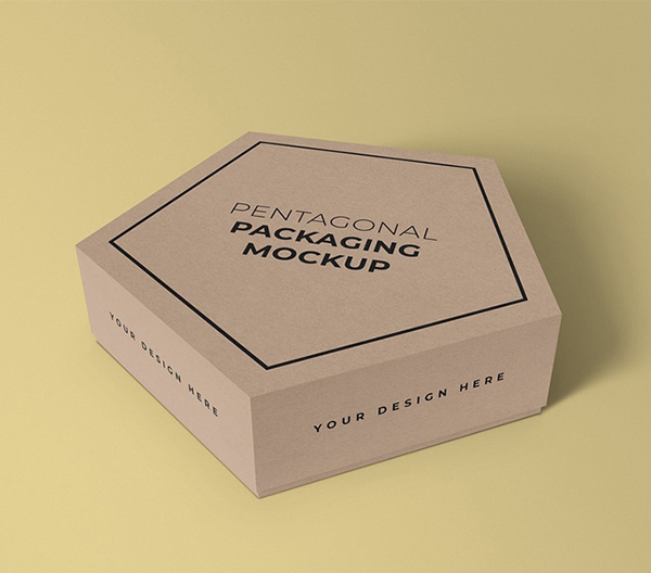 Free Pentagonal Box Mockup