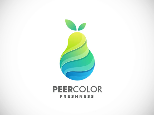 Fruit Pear Gradient Colorful Logo Design