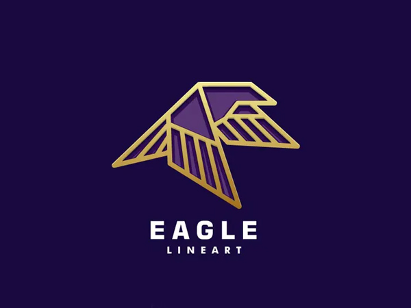 Eagle Color Line Art Logo Design