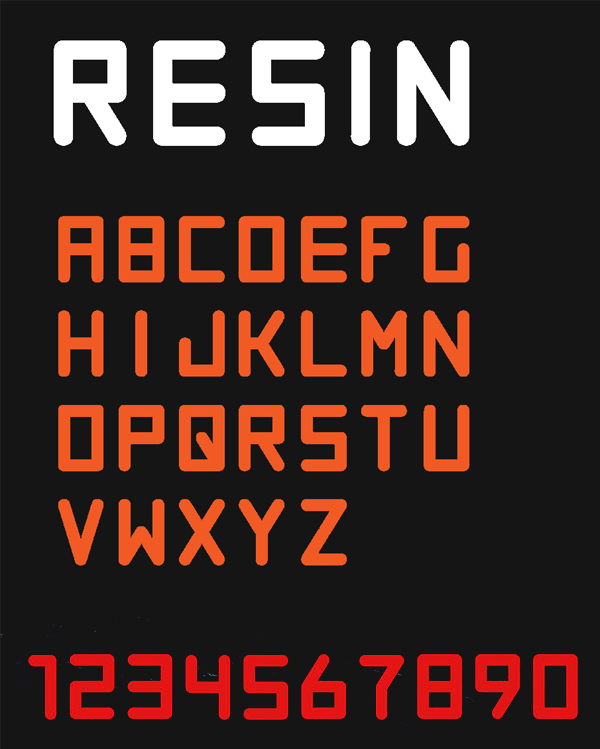 Resin Font Letters