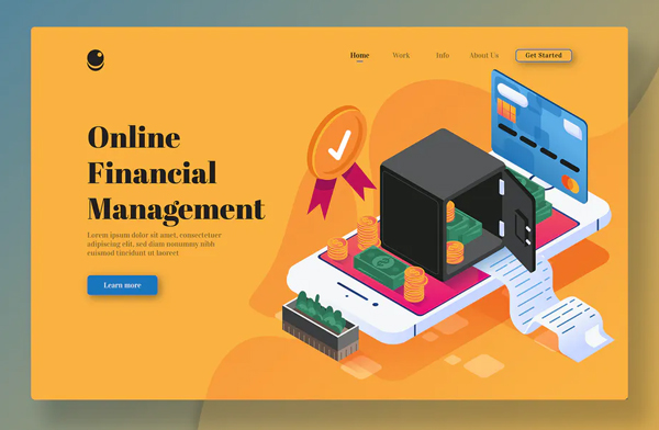 Online Financial Management-Isometric Landing Page