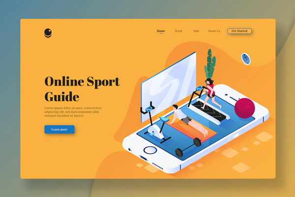 Online Sport Guide - Isometric Landing Page