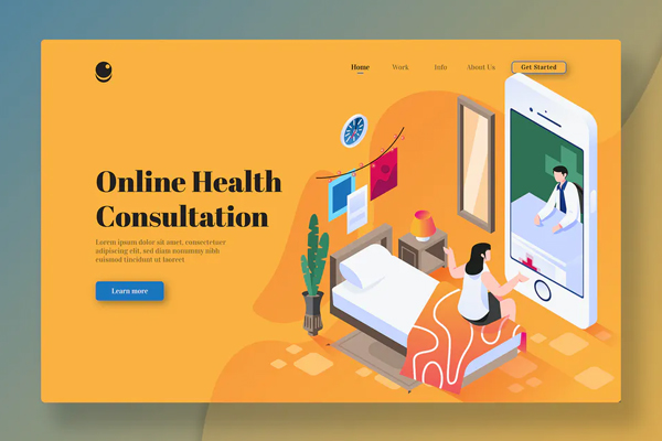 Online Health Consultation-Isometric Landing Page