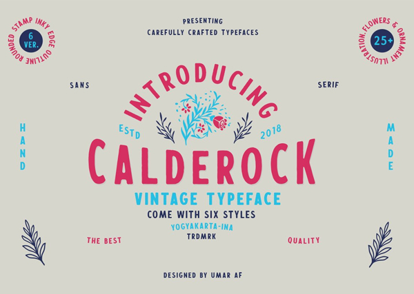 Calderock Typeface Free Font