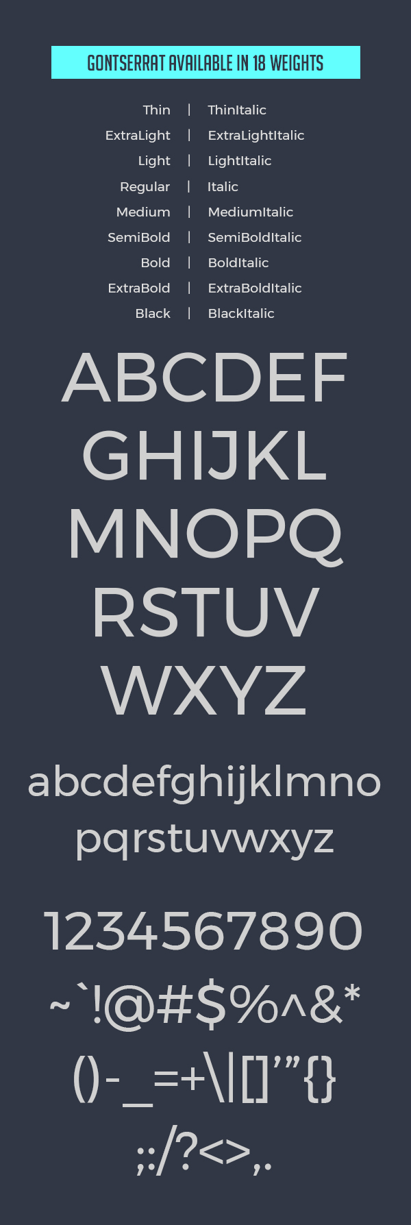 Gontserrat Font Letters