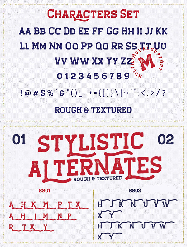 Hansel Slab Serif Rough Font Letters
