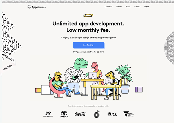 Appasaurus - Illustation in Website Design