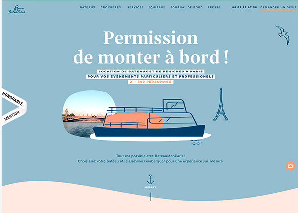 BateauMonParis - Illustation in Website Design