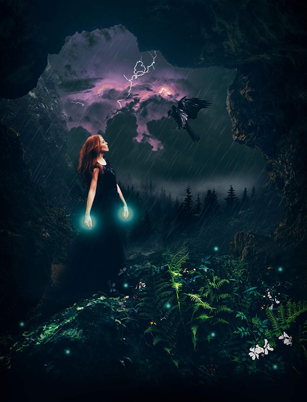 Create a Stormy Fantasy Scene of a Fairy in Photoshop