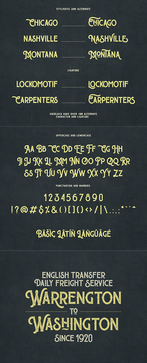 The Sherloks Font Letters