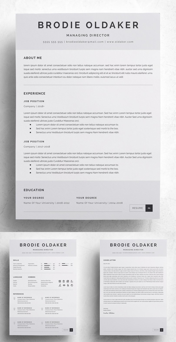 3 Pages Professional Resume Template