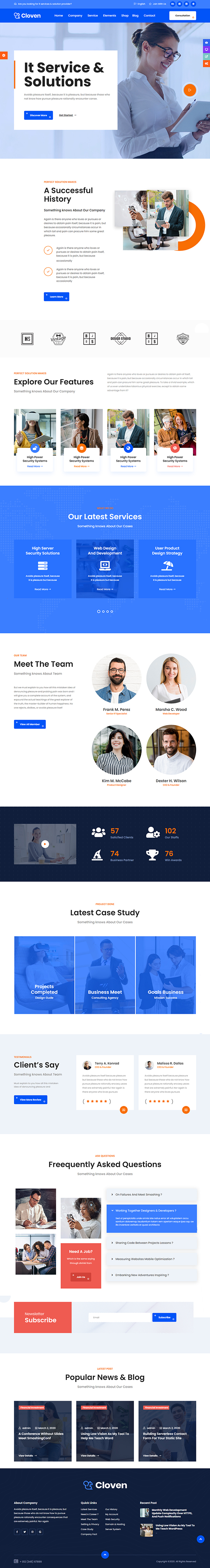 Cloven - IT Solutions Services Company WordPress Theme