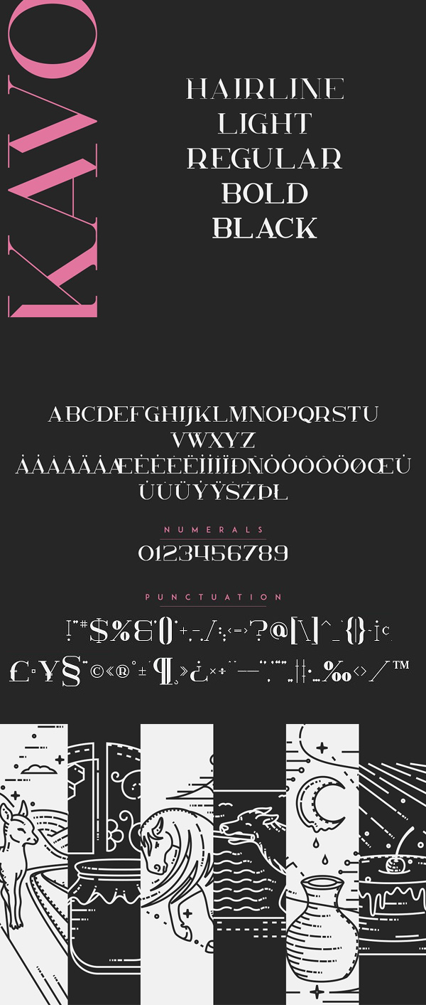 Kavo Serif Font Letters