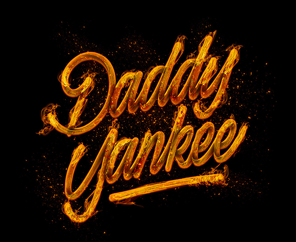 Daddy Yankees In Fire Lettering by Naniii
