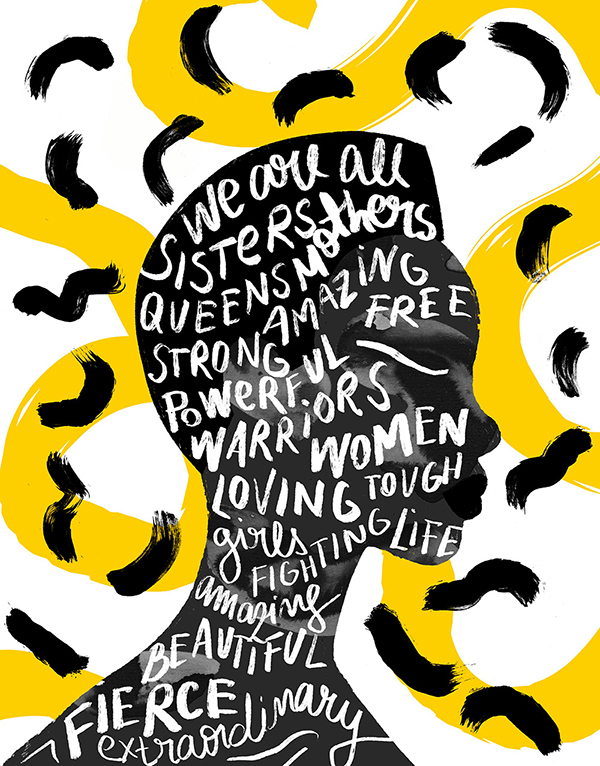 We all are sisters! lettering by Andreea Robescu