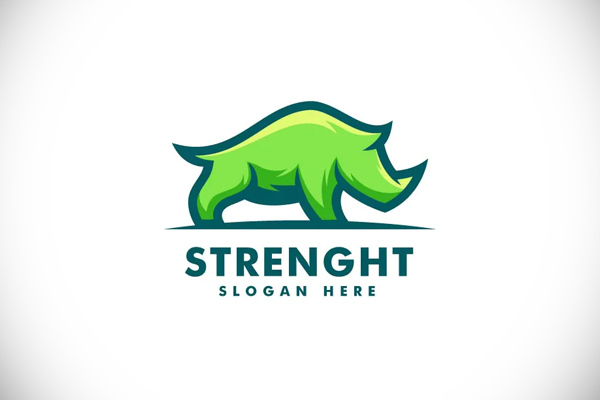 Rhino Simple Mascot Logo