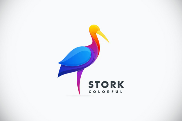Stork Gradient Colorful Logo