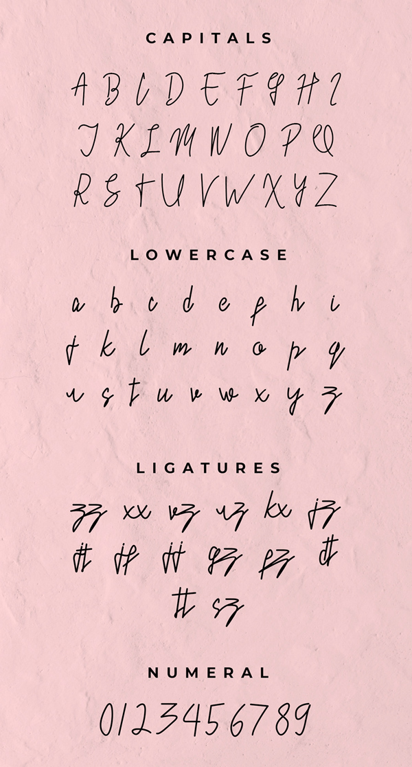 Masyasih Script Font Letters